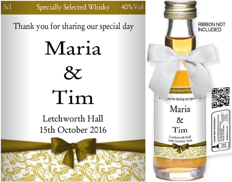 Personalised Alcohol Miniatures | Wedding Favour Label 76 - Click Image to Close
